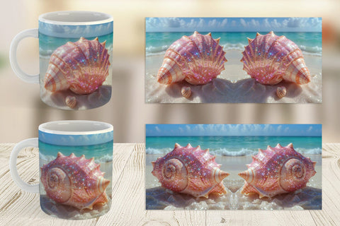 Mug Beach Shell Sublimation artnoy 