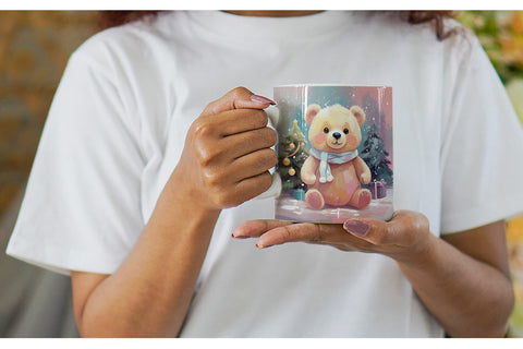 Mug Bear Christmas Painting Sublimation artnoy 