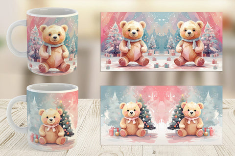 Mug Bear Christmas Painting Sublimation artnoy 