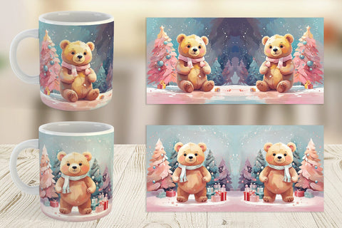 Mug Bear Christmas Painting Sublimation artnoy 