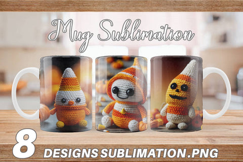 Mug Candy Corn Knitted Sublimation artnoy 