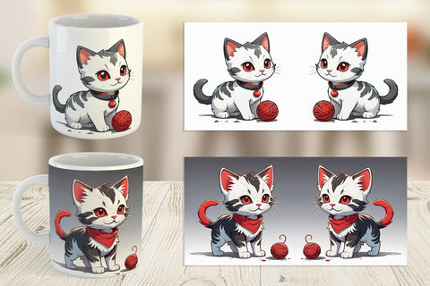 Mug Cat and Yarn Ball Sublimation artnoy 