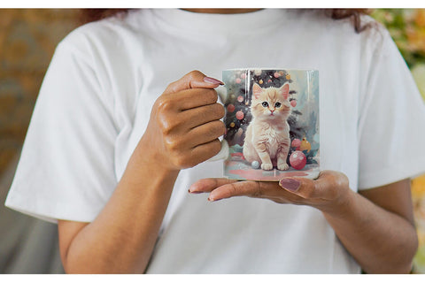 Mug Cat Christmas Painting Sublimation artnoy 
