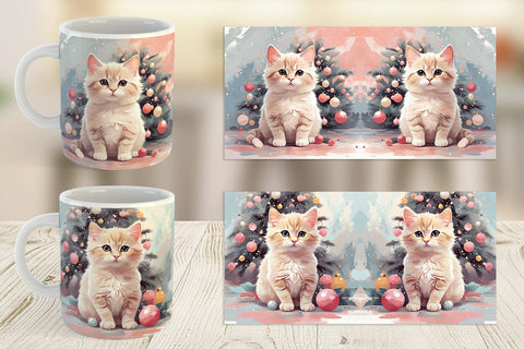 Mug Cat Christmas Painting Sublimation artnoy 
