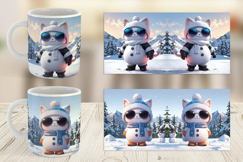 Mug Cat Christmas Sublimation artnoy 