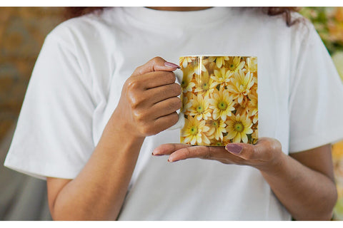 Mug Chrysanthemum Pattern Sublimation artnoy 