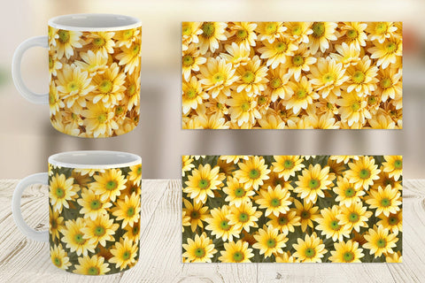 Mug Chrysanthemum Pattern Sublimation artnoy 