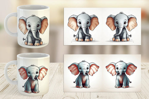 Mug Cute Elephant Sublimation artnoy 