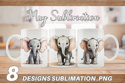 Mug Cute Elephant Sublimation artnoy 