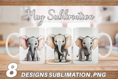 Mug Cute Elephant Sublimation artnoy 