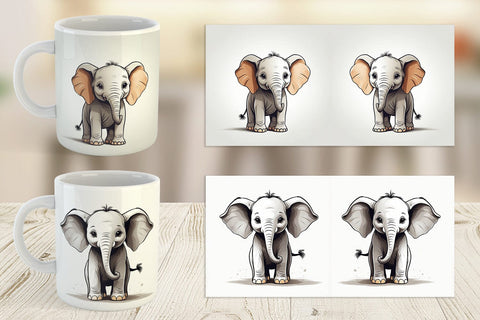 Mug Cute Elephant Sublimation artnoy 