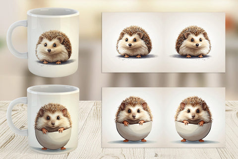 Mug Cute Hedgehog Sublimation artnoy 