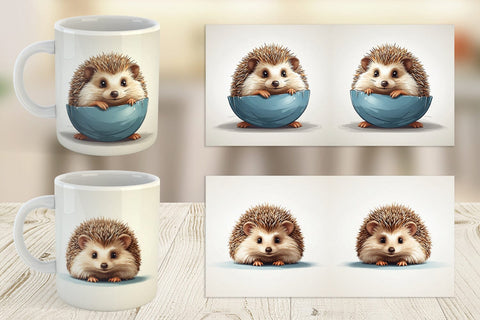 Mug Cute Hedgehog Sublimation artnoy 