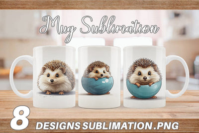 Mug Cute Hedgehog Sublimation artnoy 