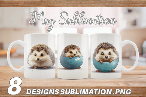 Mug Cute Hedgehog Sublimation artnoy 
