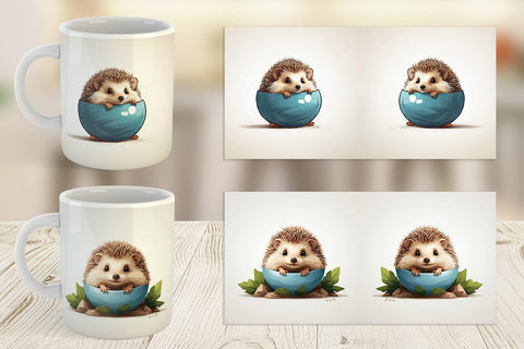 Mug Cute Hedgehog Sublimation artnoy 