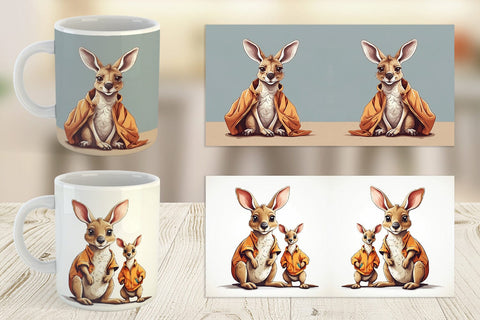 Mug Cute Kangaroo Sublimation artnoy 