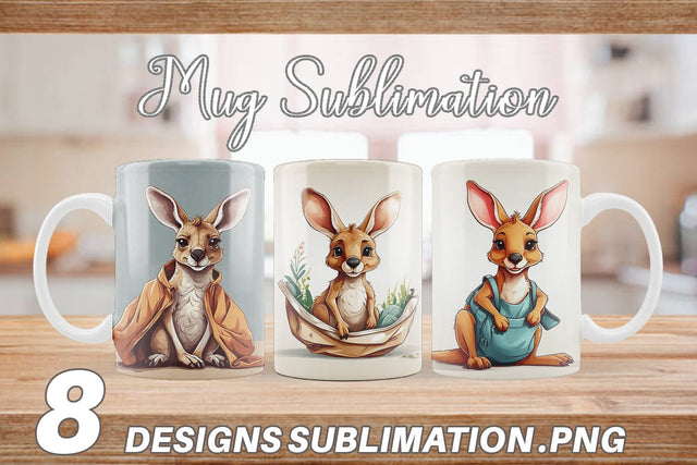 Mug Cute Kangaroo Sublimation artnoy 