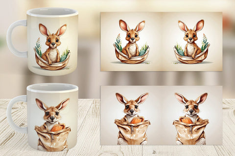Mug Cute Kangaroo Sublimation artnoy 