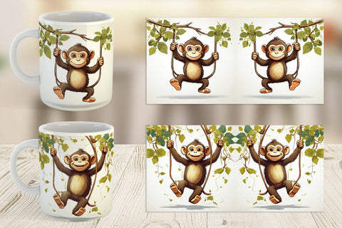 Mug Cute Monkey Sublimation artnoy 