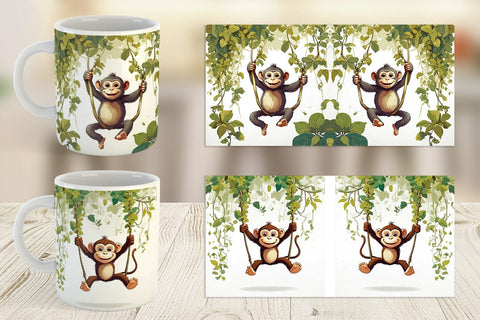 Mug Cute Monkey Sublimation artnoy 