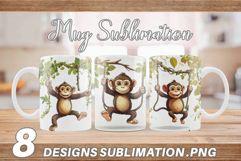 Mug Cute Monkey Sublimation artnoy 
