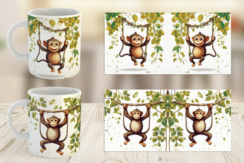 Mug Cute Monkey Sublimation artnoy 