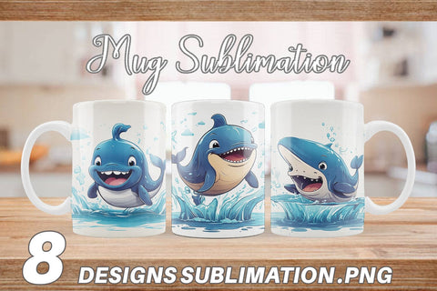 Mug Cute Whale Sublimation artnoy 