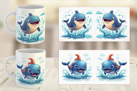 Mug Cute Whale Sublimation artnoy 