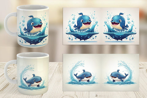 Mug Cute Whale Sublimation artnoy 