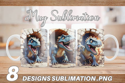 Mug Dinosaurs in Wall Sublimation artnoy 