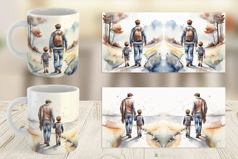 Mug Father Day Watercolor Sublimation artnoy 