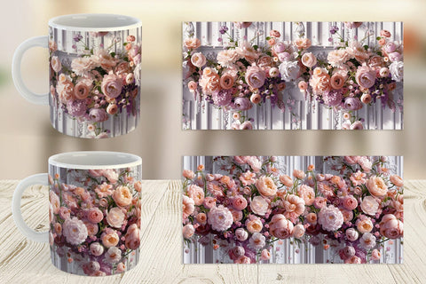 Mug Floral Bouquet Pattern Sublimation artnoy 