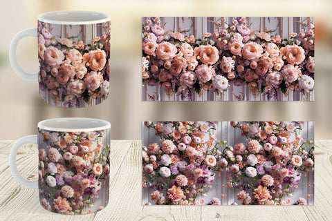 Mug Floral Bouquet Pattern Sublimation artnoy 