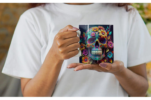 Mug Floral Skull Sublimation artnoy 