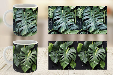 Mug Forest Leaves Pattern Sublimation artnoy 