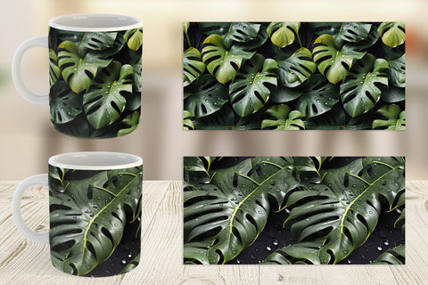 Mug Forest Leaves Pattern Sublimation artnoy 