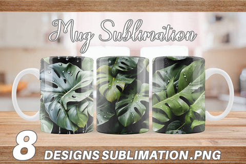 Mug Forest Leaves Pattern Sublimation artnoy 
