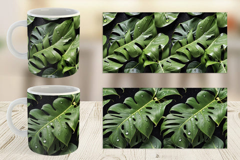 Mug Forest Leaves Pattern Sublimation artnoy 