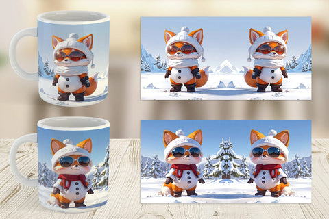 Mug Fox Christmas Sublimation artnoy 