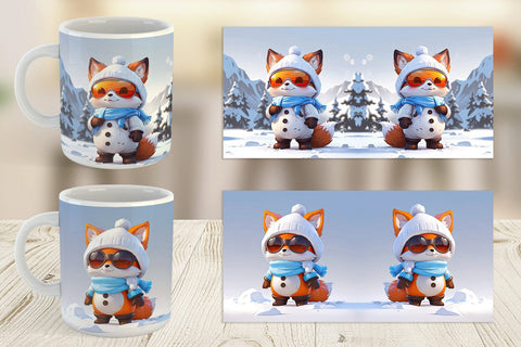Mug Fox Christmas Sublimation artnoy 