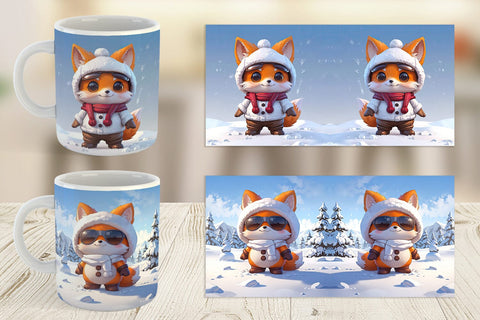 Mug Fox Christmas Sublimation artnoy 