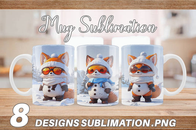 Mug Fox Christmas Sublimation artnoy 