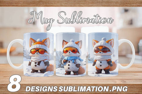 Mug Fox Christmas Sublimation artnoy 