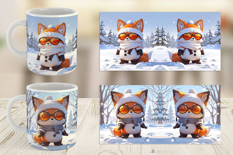 Mug Fox Christmas Sublimation artnoy 