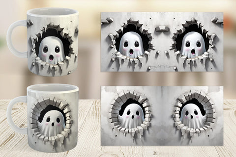 Mug Ghost in Wall Sublimation artnoy 