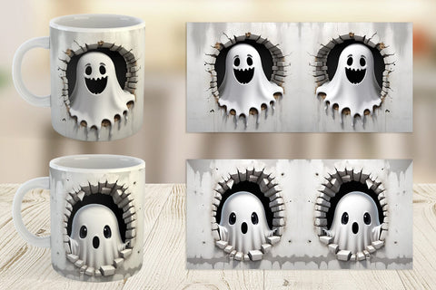 Mug Ghost in Wall Sublimation artnoy 