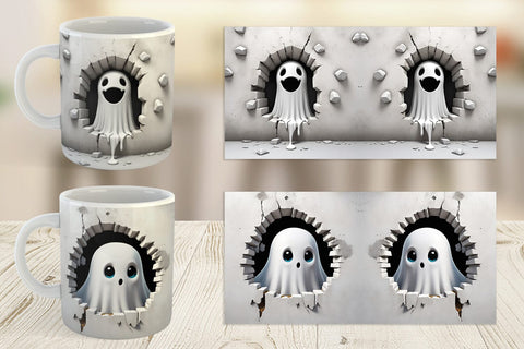 Mug Ghost in Wall Sublimation artnoy 