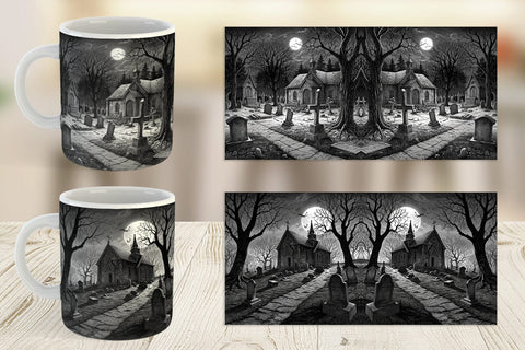 Mug Graveyard Halloween Sublimation artnoy 