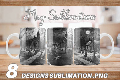 Mug Graveyard Halloween Sublimation artnoy 